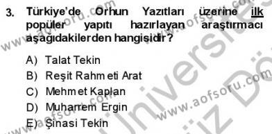 VIII-XIII. Yüzyıllar Türk Edebiyatı Dersi 2013 - 2014 Yılı (Vize) Ara Sınavı 3. Soru