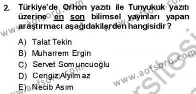 VIII-XIII. Yüzyıllar Türk Edebiyatı Dersi 2013 - 2014 Yılı (Final) Dönem Sonu Sınavı 2. Soru