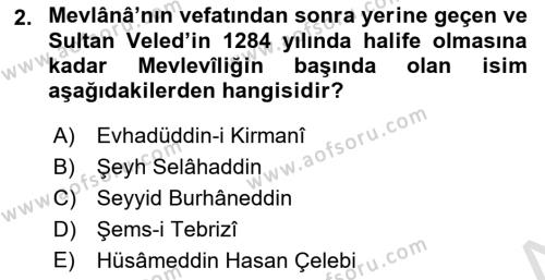 VIII-XIII. Yüzyıllar Türk Edebiyatı Dersi 2019 - 2020 Yılı (Final) Dönem Sonu Sınavı 2. Soru