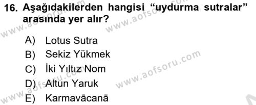 VIII-XIII. Yüzyıllar Türk Edebiyatı Dersi 2023 - 2024 Yılı (Vize) Ara Sınavı 16. Soru