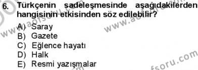 Tanzimat Dönemi Türk Edebiyatı 1 Dersi 2012 - 2013 Yılı (Final) Dönem Sonu Sınavı 6. Soru