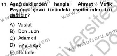 Tanzimat Dönemi Türk Edebiyatı 1 Dersi 2013 - 2014 Yılı (Vize) Ara Sınavı 11. Soru