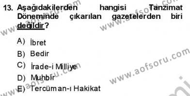 Tanzimat Dönemi Türk Edebiyatı 1 Dersi 2013 - 2014 Yılı (Vize) Ara Sınavı 13. Soru