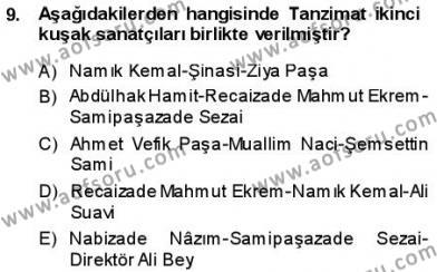 Tanzimat Dönemi Türk Edebiyatı 1 Dersi 2013 - 2014 Yılı (Vize) Ara Sınavı 9. Soru