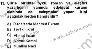 Tanzimat Dönemi Türk Edebiyatı 1 Dersi 2013 - 2014 Yılı (Final) Dönem Sonu Sınavı 13. Soru