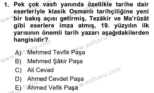 Tanzimat Dönemi Türk Edebiyatı 1 Dersi 2020 - 2021 Yılı Yaz Okulu Sınavı 1. Soru