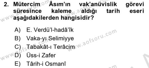 Tanzimat Dönemi Türk Edebiyatı 1 Dersi 2021 - 2022 Yılı Yaz Okulu Sınavı 2. Soru