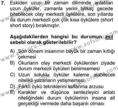 Tanzimat Dönemi Türk Edebiyatı 2 Dersi 2012 - 2013 Yılı (Vize) Ara Sınavı 7. Soru