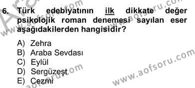 Tanzimat Dönemi Türk Edebiyatı 2 Dersi 2013 - 2014 Yılı (Vize) Ara Sınavı 6. Soru
