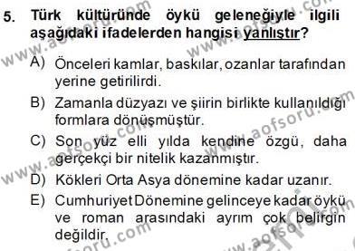 Tanzimat Dönemi Türk Edebiyatı 2 Dersi 2013 - 2014 Yılı (Final) Dönem Sonu Sınavı 5. Soru