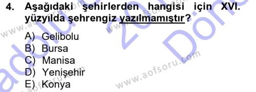 XVI. Yüzyıl Türk Edebiyatı Dersi 2012 - 2013 Yılı (Final) Dönem Sonu Sınavı 4. Soru