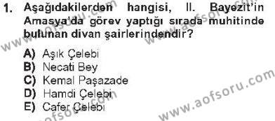 XVI. Yüzyıl Türk Edebiyatı Dersi 2012 - 2013 Yılı Tek Ders Sınavı 1. Soru