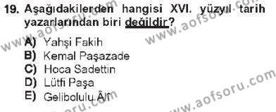 XVI. Yüzyıl Türk Edebiyatı Dersi 2012 - 2013 Yılı Tek Ders Sınavı 19. Soru