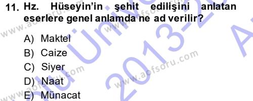 XVI. Yüzyıl Türk Edebiyatı Dersi 2013 - 2014 Yılı (Vize) Ara Sınavı 11. Soru