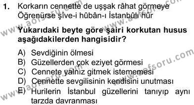 XVII. Yüzyıl Türk Edebiyatı Dersi 2012 - 2013 Yılı (Vize) Ara Sınavı 1. Soru