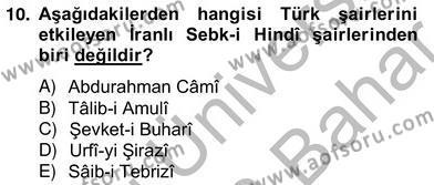 XVII. Yüzyıl Türk Edebiyatı Dersi 2012 - 2013 Yılı (Vize) Ara Sınavı 10. Soru
