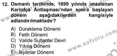 XVII. Yüzyıl Türk Edebiyatı Dersi 2012 - 2013 Yılı (Vize) Ara Sınavı 12. Soru