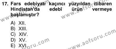 XVII. Yüzyıl Türk Edebiyatı Dersi 2012 - 2013 Yılı (Vize) Ara Sınavı 17. Soru