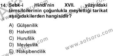 XVII. Yüzyıl Türk Edebiyatı Dersi 2013 - 2014 Yılı (Vize) Ara Sınavı 14. Soru