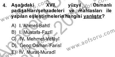 XVII. Yüzyıl Türk Edebiyatı Dersi 2013 - 2014 Yılı (Vize) Ara Sınavı 4. Soru