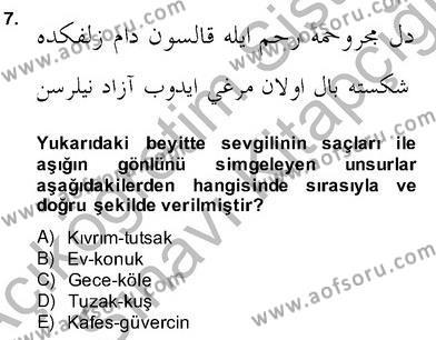 XVII. Yüzyıl Türk Edebiyatı Dersi 2013 - 2014 Yılı (Vize) Ara Sınavı 7. Soru