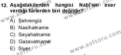 XVII. Yüzyıl Türk Edebiyatı Dersi 2013 - 2014 Yılı (Final) Dönem Sonu Sınavı 12. Soru