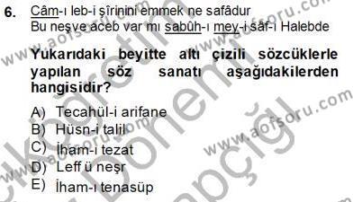XVII. Yüzyıl Türk Edebiyatı Dersi 2014 - 2015 Yılı (Vize) Ara Sınavı 6. Soru