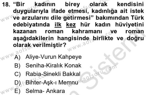 2. Abdülhamit Dönemi Türk Edebiyatı Dersi 2021 - 2022 Yılı (Final) Dönem Sonu Sınavı 18. Soru