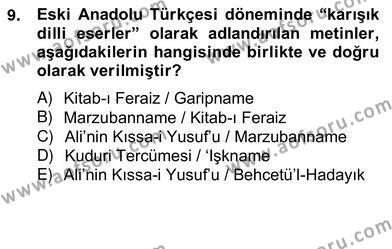 Türk Edebiyatının Mitolojik Kaynakları Dersi 2012 - 2013 Yılı (Vize) Ara Sınavı 17. Soru