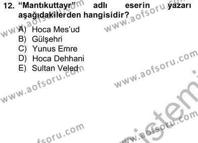 Türk Edebiyatının Mitolojik Kaynakları Dersi 2012 - 2013 Yılı (Vize) Ara Sınavı 20. Soru