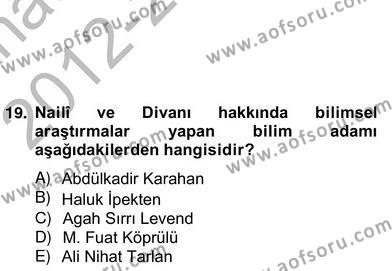 Türk Edebiyatının Mitolojik Kaynakları Dersi 2012 - 2013 Yılı (Vize) Ara Sınavı 4. Soru