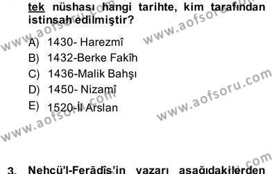 Türk Edebiyatının Mitolojik Kaynakları Dersi 2013 - 2014 Yılı (Vize) Ara Sınavı 2. Soru