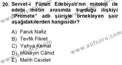 Türk Edebiyatının Mitolojik Kaynakları Dersi 2013 - 2014 Yılı (Final) Dönem Sonu Sınavı 20. Soru