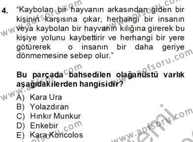 Türk Edebiyatının Mitolojik Kaynakları Dersi 2013 - 2014 Yılı (Final) Dönem Sonu Sınavı 4. Soru