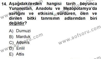 Türk Edebiyatının Mitolojik Kaynakları Dersi 2014 - 2015 Yılı (Final) Dönem Sonu Sınavı 14. Soru