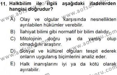 Türk Edebiyatının Mitolojik Kaynakları Dersi 2015 - 2016 Yılı (Vize) Ara Sınavı 11. Soru