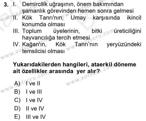 Türk Edebiyatının Mitolojik Kaynakları Dersi 2017 - 2018 Yılı (Vize) Ara Sınavı 3. Soru