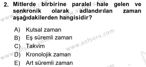 Türk Edebiyatının Mitolojik Kaynakları Dersi 2017 - 2018 Yılı (Final) Dönem Sonu Sınavı 2. Soru