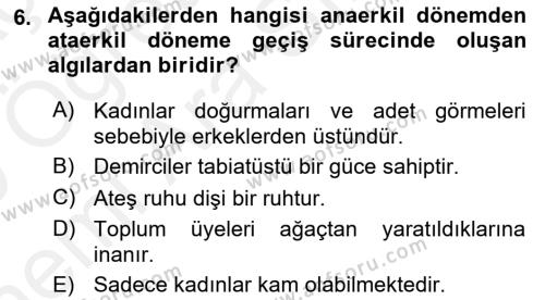 Türk Edebiyatının Mitolojik Kaynakları Dersi 2018 - 2019 Yılı (Vize) Ara Sınavı 6. Soru