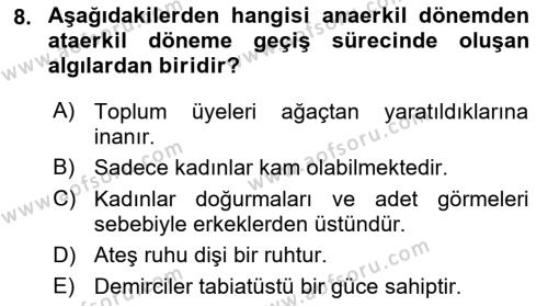 Türk Edebiyatının Mitolojik Kaynakları Dersi 2023 - 2024 Yılı (Vize) Ara Sınavı 8. Soru