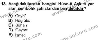 XVIII. Yüzyıl Türk Edebiyatı Dersi 2012 - 2013 Yılı Tek Ders Sınavı 13. Soru