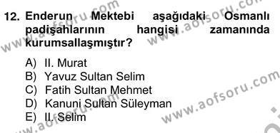 XIX. Yüzyıl Türk Edebiyatı Dersi 2012 - 2013 Yılı (Vize) Ara Sınavı 12. Soru