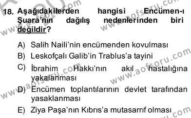 XIX. Yüzyıl Türk Edebiyatı Dersi 2013 - 2014 Yılı (Vize) Ara Sınavı 18. Soru