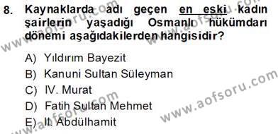 XIX. Yüzyıl Türk Edebiyatı Dersi 2013 - 2014 Yılı (Final) Dönem Sonu Sınavı 8. Soru