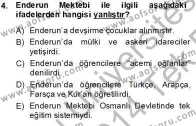 XIX. Yüzyıl Türk Edebiyatı Dersi 2013 - 2014 Yılı Tek Ders Sınavı 4. Soru