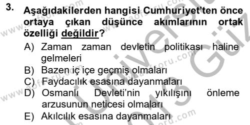 Cumhuriyet Dönemi Türk Şiiri Dersi 2012 - 2013 Yılı (Vize) Ara Sınavı 3. Soru