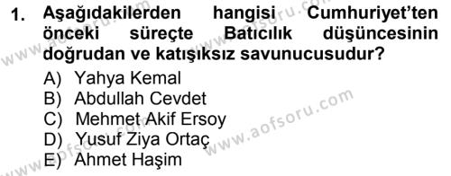 Cumhuriyet Dönemi Türk Şiiri Dersi 2012 - 2013 Yılı (Final) Dönem Sonu Sınavı 1. Soru