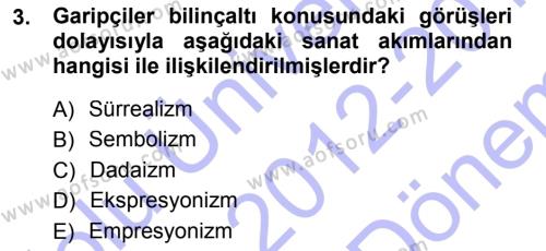 Cumhuriyet Dönemi Türk Şiiri Dersi 2012 - 2013 Yılı (Final) Dönem Sonu Sınavı 3. Soru