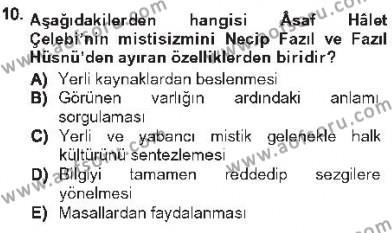 Cumhuriyet Dönemi Türk Şiiri Dersi 2012 - 2013 Yılı Tek Ders Sınavı 10. Soru