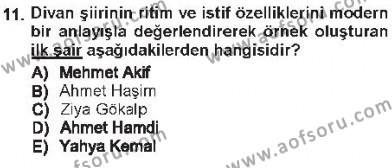 Cumhuriyet Dönemi Türk Şiiri Dersi 2012 - 2013 Yılı Tek Ders Sınavı 11. Soru